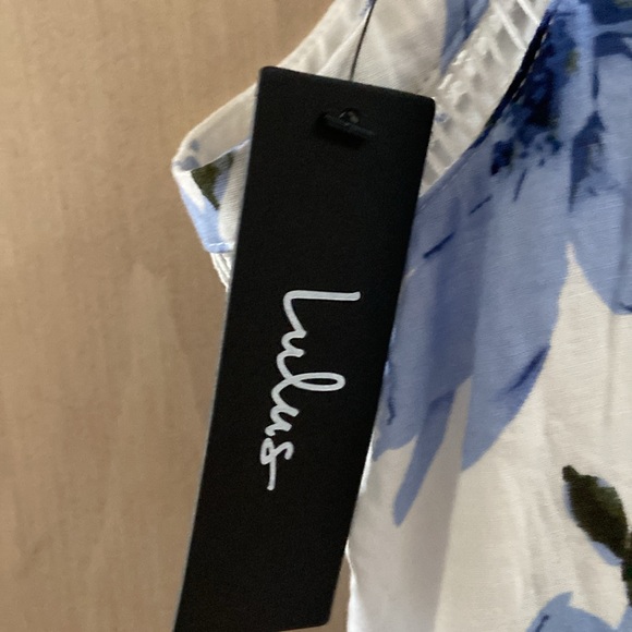 Lulu’s dress sz XS blue white floral racer back nwt - Picture 7 of 11